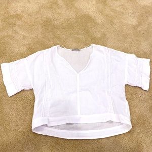 Zara Basic XL white quarter sleeve shirt